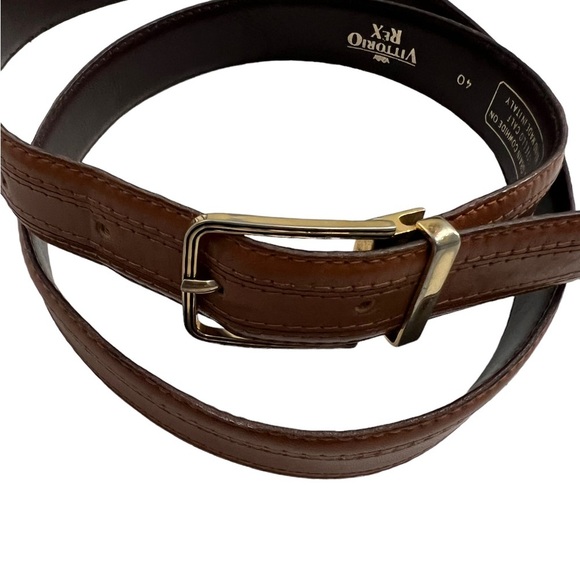 VINTAGE VITTORIO REX Full Grain Cowhide Men's Belt Made In Italy - Picture 2 of 10